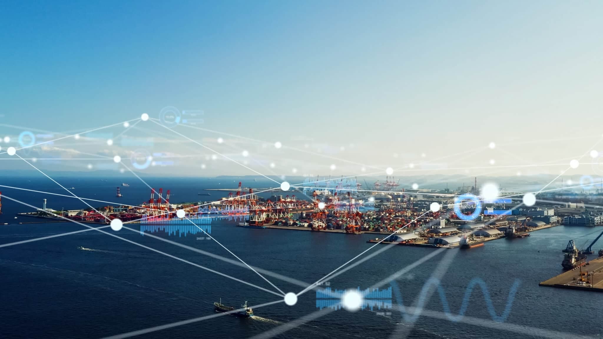 Logistics,And,Technology,Concept.,Iot,(internet,Of,Things).,Communication,Network.